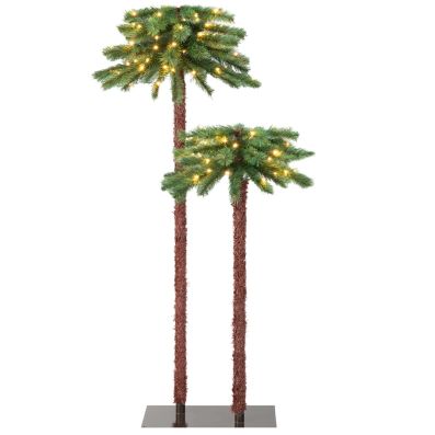 Pre-Lit Artificial Palm Tree with 100 LED  Lights and 84 Tips for Christmas