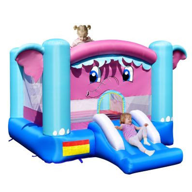 3-in-1 Elephant Theme Inflatable Castle with Jumping Area without Blower