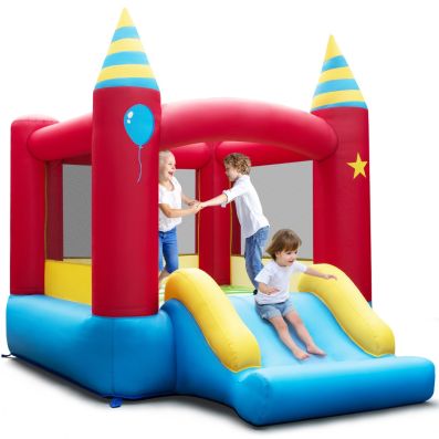 2-in-1 Inflatable Bounce House with Slide & Carrying Bag (without Blower)