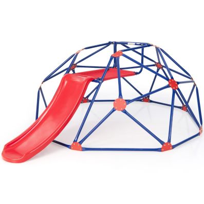 8ft Geometric Dome Climber with Slide for Kids