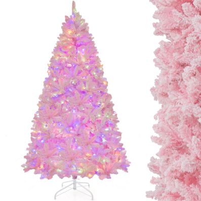 Pink Flocked Christmas Tree with 1200/808 PVC Branch Tips