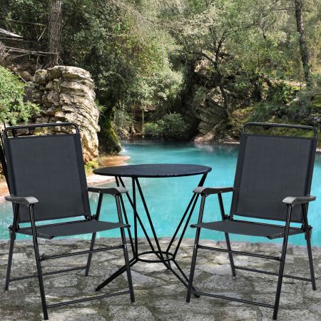 Costway 4 Pieces Folding Chairs with Ergonomic Backrest for Outdoor
