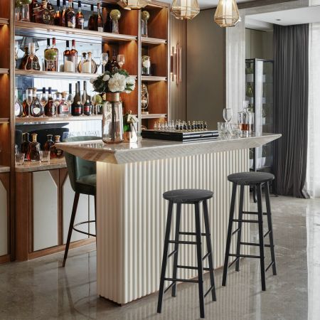 Costway 2  Pieces Bar Stool Set Dning Bistro Stools for Cafe, Kitchen