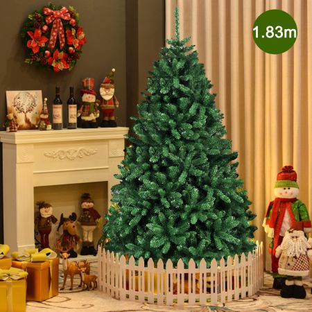 Costway 1.83m Christmas Tree with 1355 Tips & Foldable Metal Stand