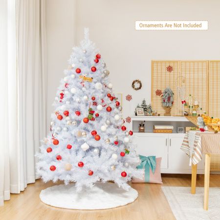 Costway 183cm White Artificial Christmas Tree with 792 Iridescent Branch Tips