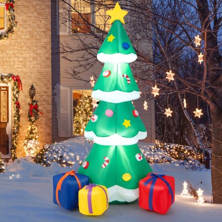 Costway 180CM Inflatable Christmas Tree with Gift Boxes & LED Light
