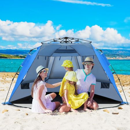 Costway Foldable Portable Instant Pop-up Beach Tent for 3-4 Persons with Carry Bag
