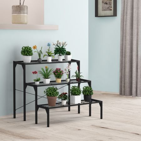 Costway 3 Tier Plant Stand with Heavy-Duty Steel Frame for Garden & Patio & Balcony