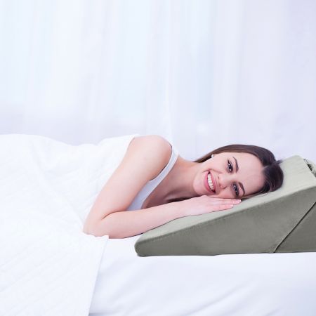 Costway Adjustable Bed Wedge Pillow with Memory Foam for Reading & Sleep
