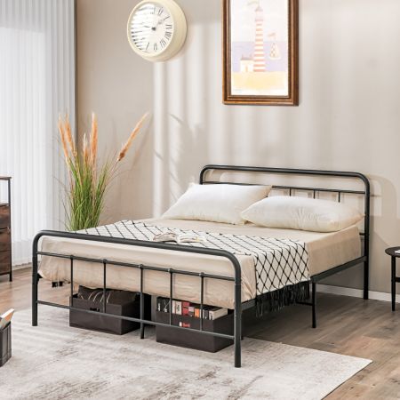 Costway Full/Queen Size Metal Bed Frame with Headboard & Footboard