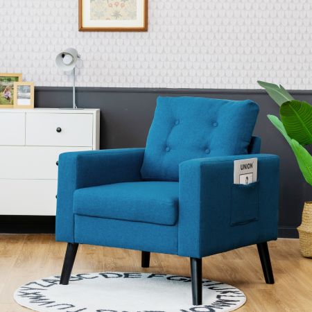 COSTWAY Modern linen sofa chair
