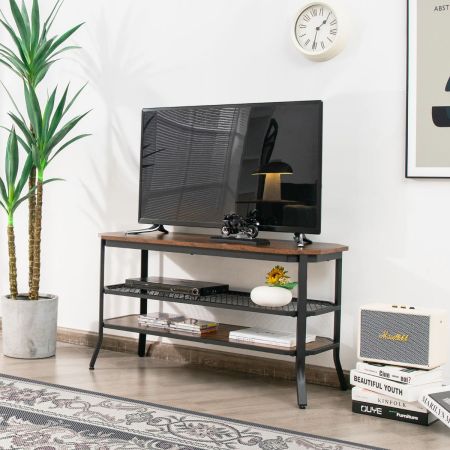 Costway Wooden TV Stand with Storage Shelves for Living Room/Bedroom