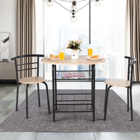 Costway Modern 3Pcs Dining Table Chair Set for Kitchen/Dining Room