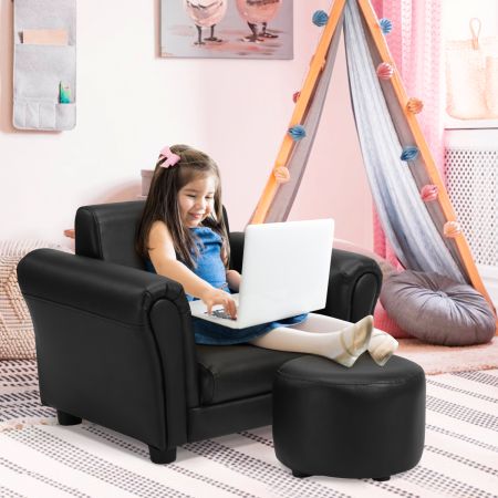 Costway Ergonomic Sofa with Footstool for Baby or Children