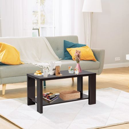Costway Coffee Table with Open Storage Shelf