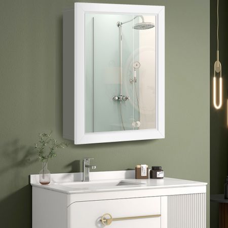 Costway Mirror Cabinet with Wall Mounted for Bathroom/Kitchen