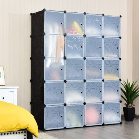 Costway 20/30-Cube Storage Organiser with Doors for Bedroom