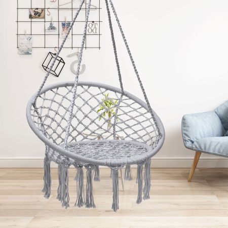 Costway Macrame Hammock Swing Chair for Relax (without Metal Stand)