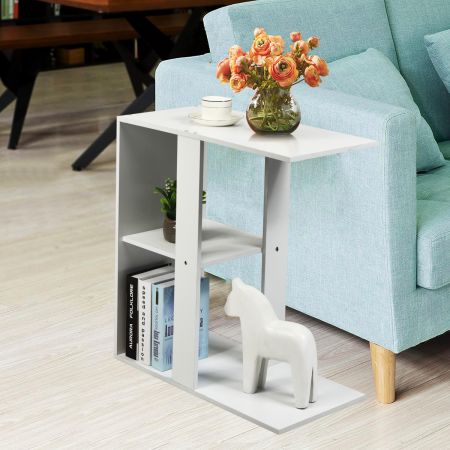 Costway 3-tier Side Table with Storage Shelf for Living Room & Bedroom