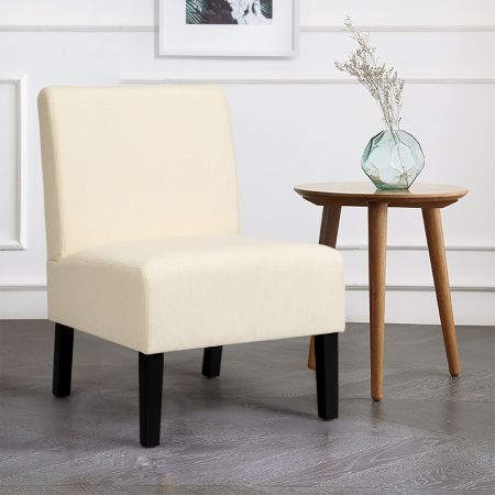 Costway Armless Accent Chair with Curved Backrest for  Living Room & Bedroom