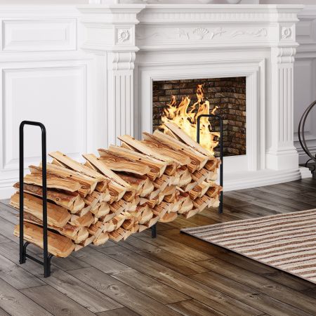 Costway Firewood Log Rack with Sturdy Steel Tubular Frame for Patio