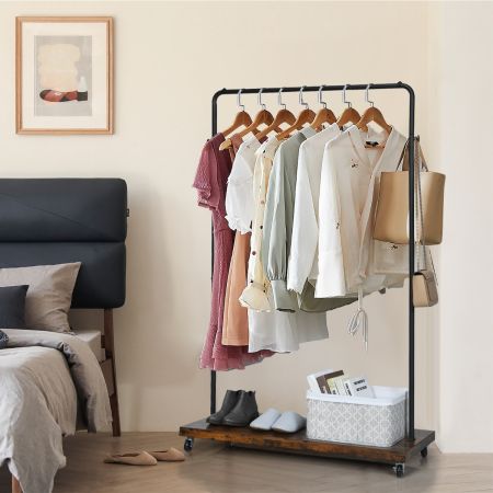 Costway Rolling Garment Rack with Lockable Casters for Residential Commercial Use