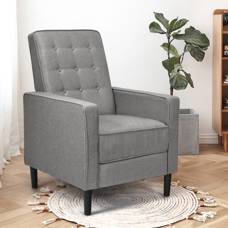 Costway Ergonomic Armchair with Footrest for Bedroom & Office
