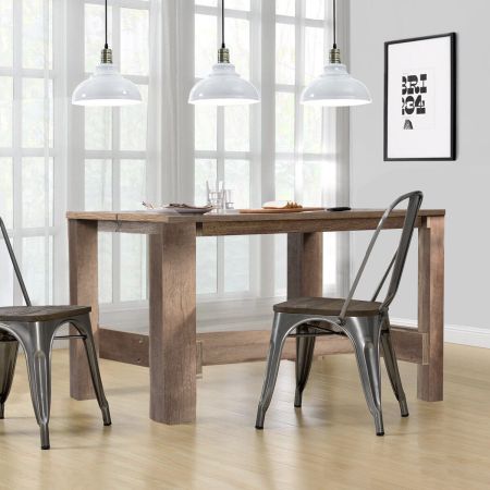 Costway 140cm Wooden Rectangular Dining Table for Home & Pub & Restaurant
