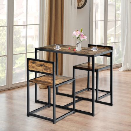 Costway 3 Piece Dining Table Set with 2 Chairs for Kitchen