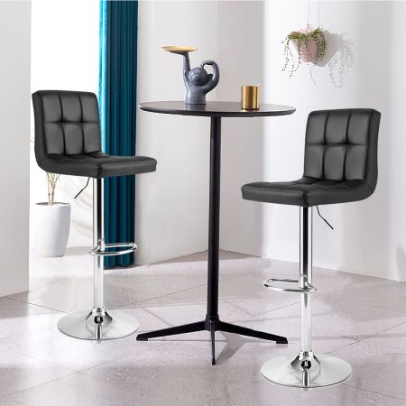 Costway Height Adjustable Swivel Barstool with PU leather for home