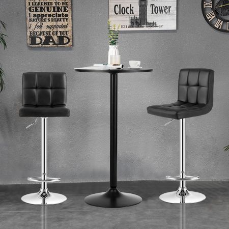 Costway 3-Piece Bar Table Set with 2 Bar Stools for Kitchen & Office