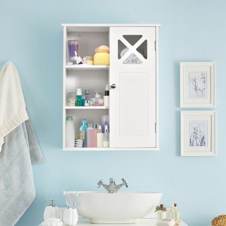 Costway Wall-mounted Bathroom Medicine Cabinet with Adjustable Shelves