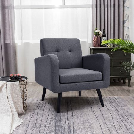 Costway Mid Century Modern Upholstered Accent Chair