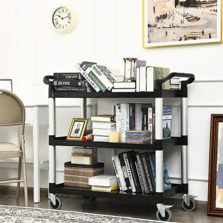 Costway Multifunctional Utility Cart with Humanized Handles for Office