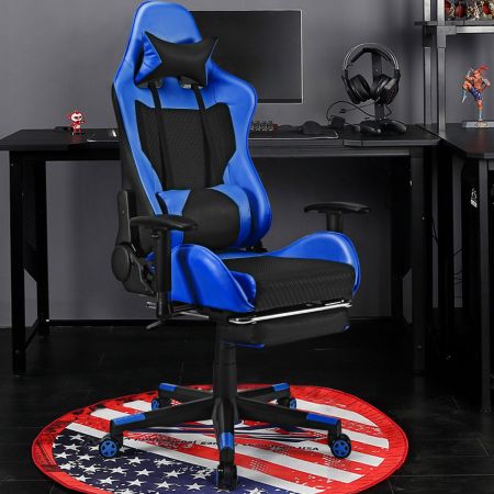 Costway Adjustable Gaming Chair with Health Massager Lumbar Support
