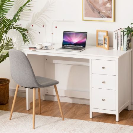 Costway 3-Drawer Computer Desk with Spacious Desktop for Office