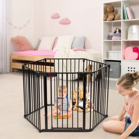 Costway Wide Baby Safety Gate with 6-Panel Fence for Toddler