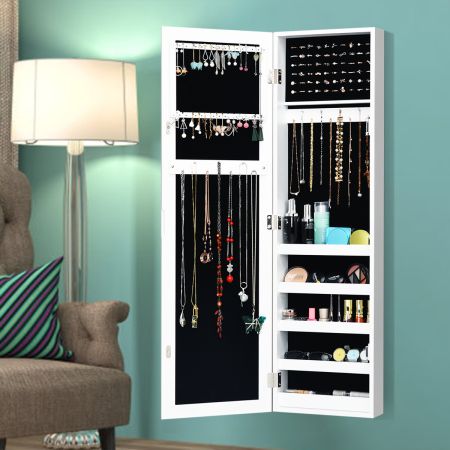 Costway Jewelry Cabinet with 4 Tilting Angles and Full Length Mirror