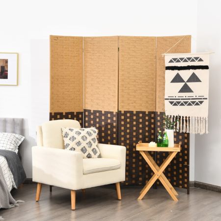 Costway 4-Panel Folding Wood Room Screen Divider for Home & Office