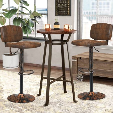 Costway Vintage Bar Stools with Adjustable Height for Kitchen
