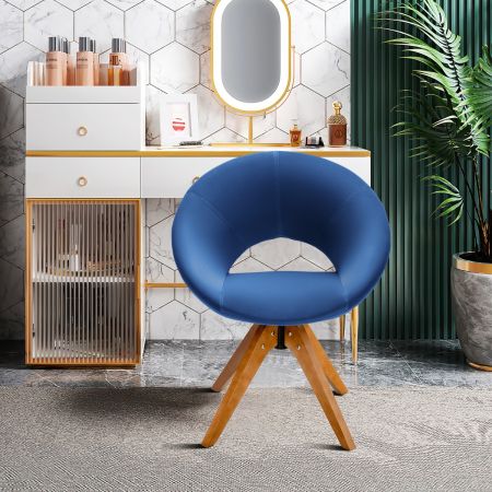 Costway Mid Century Swivel Accent Chair with Oversized Upholstered Seat for Living Room/Office/ Bedroom