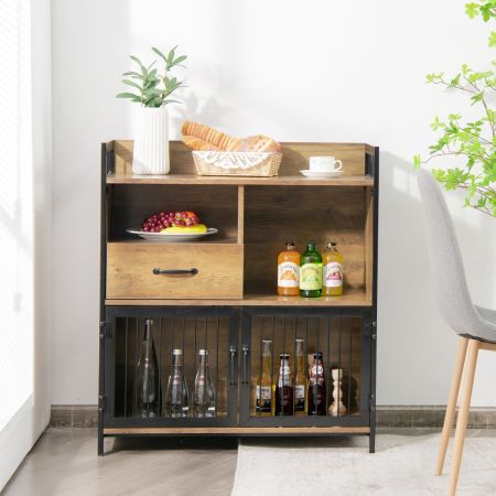 Costway Industrial Sideboard Cabinet with Drawer and Doors