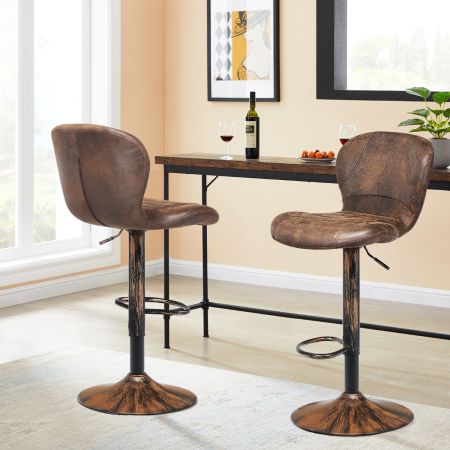 Costway set of 2 Adjustable Swivel Barstools with Back for Kitchen