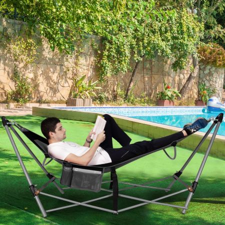 Costway Folding Hammock with Carrying Bag for Patio & Beach