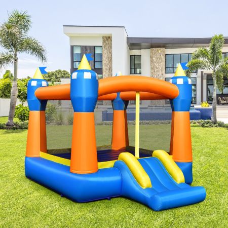 Costway Inflatable Bounce House with Slide & Basketball Rim (without Air Blower)