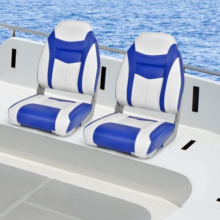Costway High Back Folding Boat Seat with Sponge Cushion & Flexible Hinges