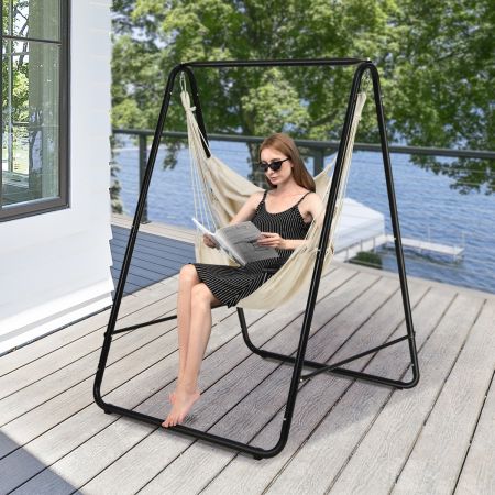 Costway Hammock Chair with Stand for Porch Patio Backyard