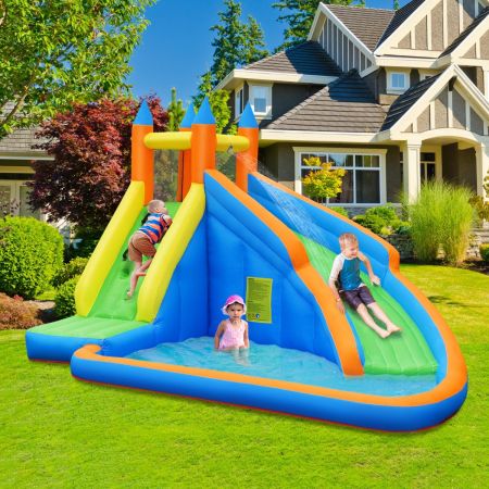 Costway Inflatable Water Slide Wet & Dry Bounce House with Carrying Bag (without Blower)