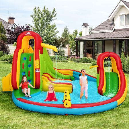 Costway Inflatable Water Slide Jumping Castle with Two Slides Trampoline