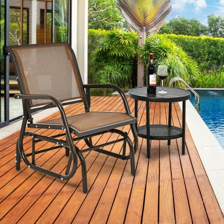 Costway Outdoor Single Swing Glider Rocking Chair for Backyard